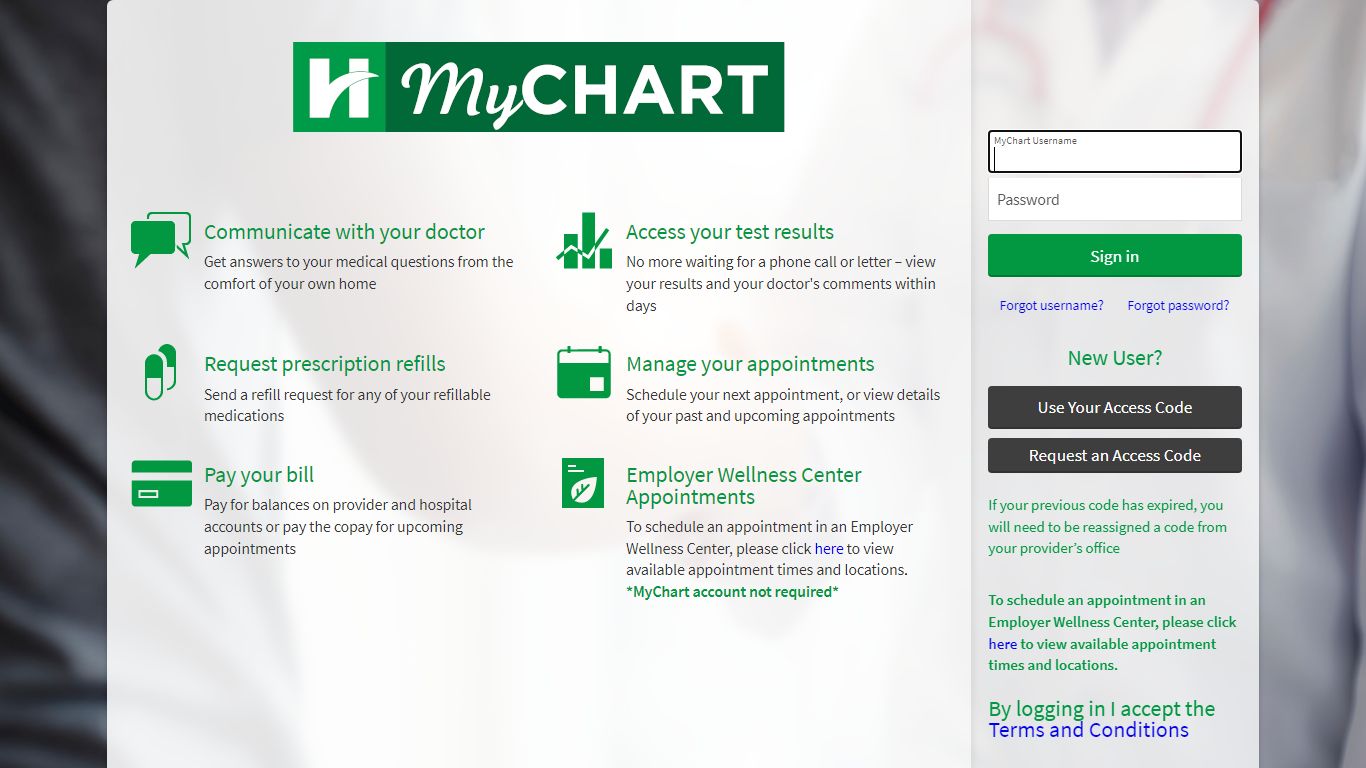 MyChart - Login Page